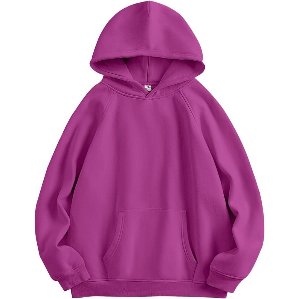 Women Purple Hoodies Oversized Fleece Long Sleeve Comfy Casual Sweatshirts